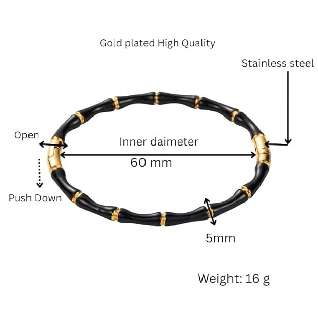 Black & Gold Bamboo Bangle