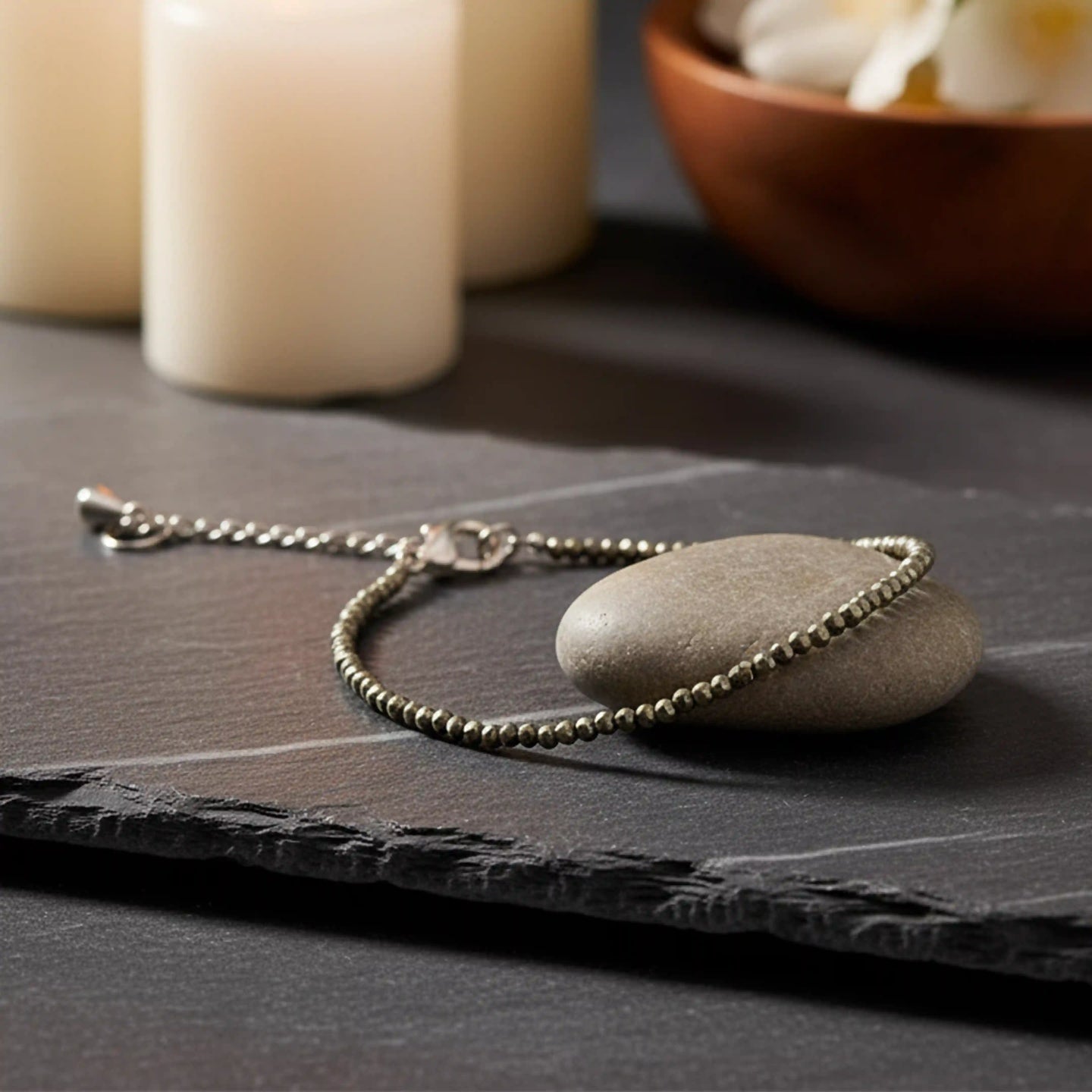 Raw Pyrite Anklet