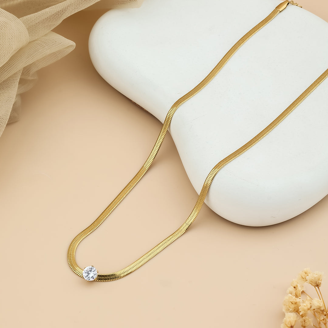 Flexi neck chain Diamond like glow stone