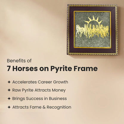 7 Horses Pyrite Frame for Vaastu