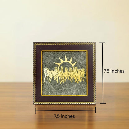 7 Horses Pyrite Frame for Vaastu