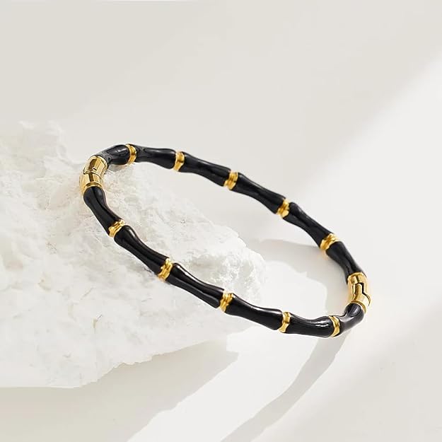 Black & Gold Bamboo Bangle