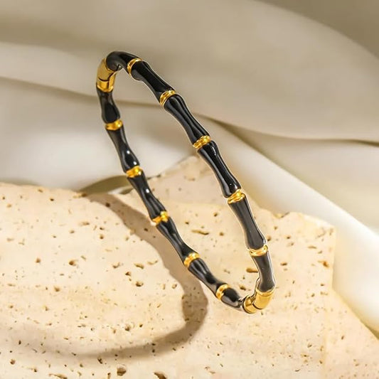 Black & Gold Bamboo Bangle