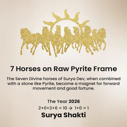 7 Horses Pyrite Frame for Vaastu