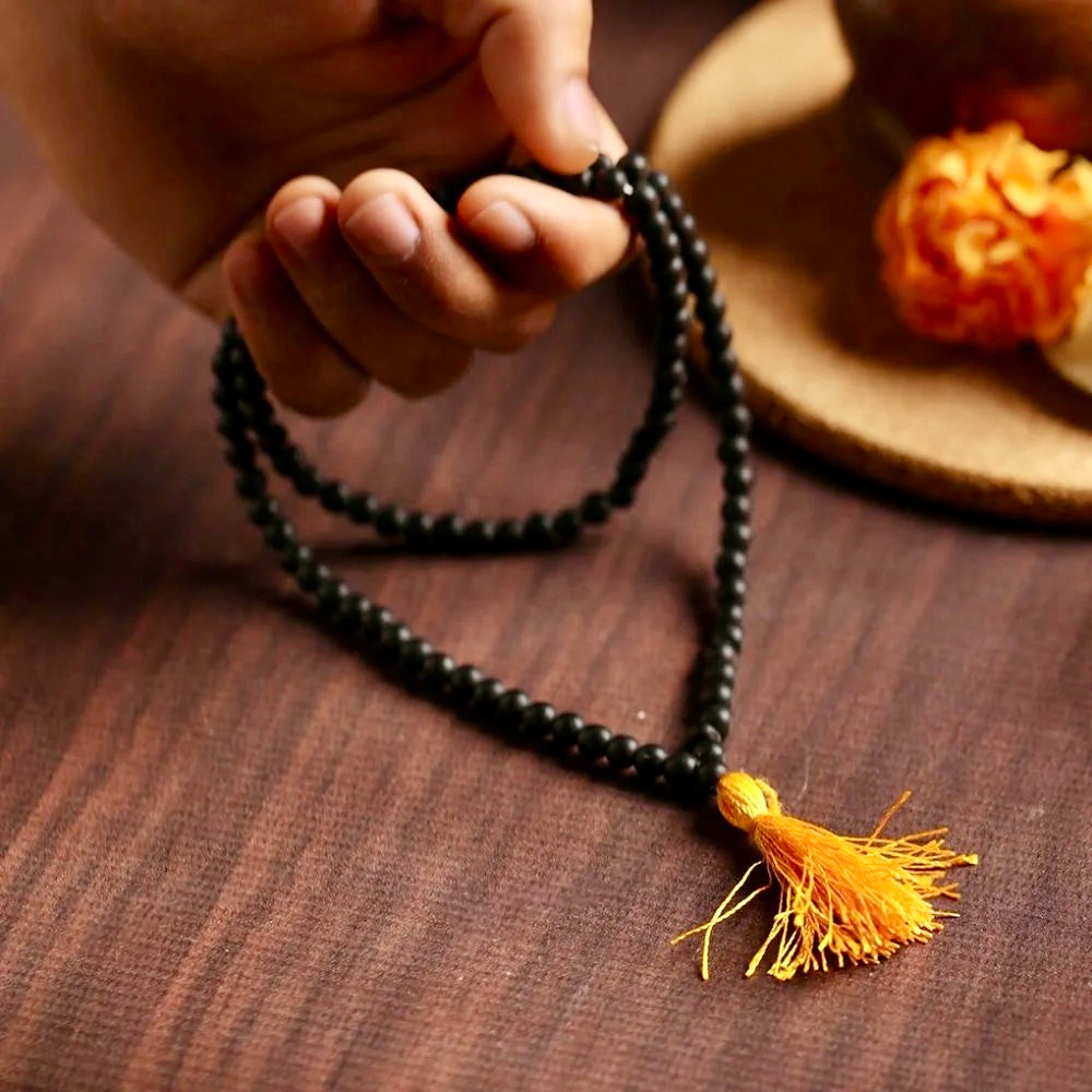 Original Karungali Malai 108-Beads Ebony Wood with Govt. Certified