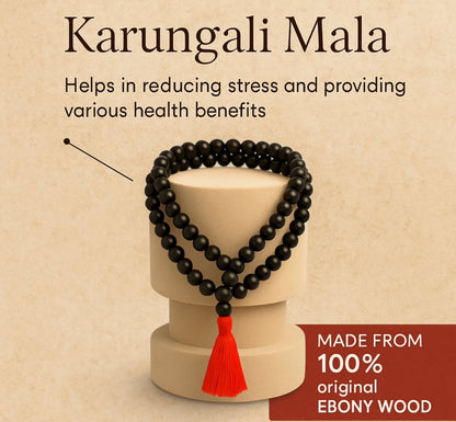 Original Karungali Malai 108-Beads Ebony Wood with Govt. Certified