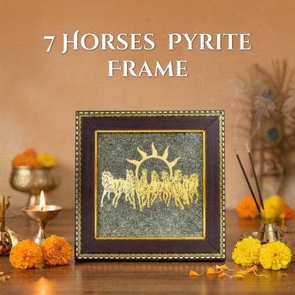 7 Horses Pyrite Frame for Vaastu