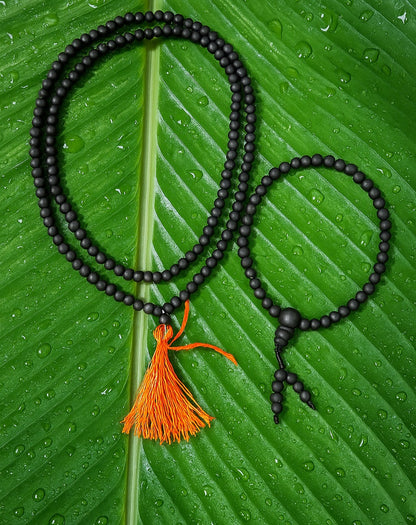 Original Karungali Malai 108-Beads Ebony Wood with Govt. Certified