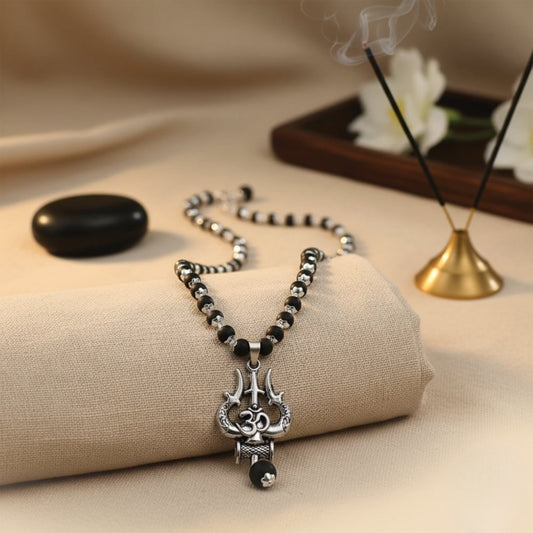 OM Shiva Trishool Karungali Mala (With Certificate)