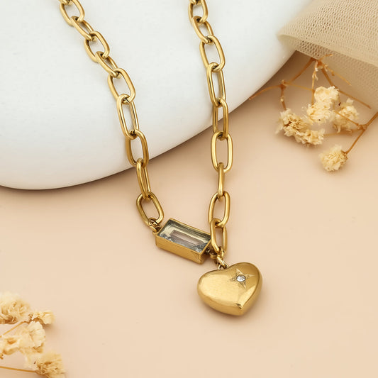 Crystal Heart Link Chain