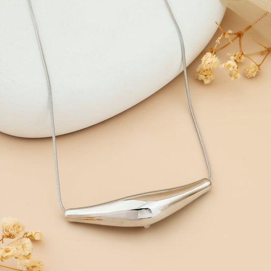 Silver plated western minimal locket neck chain