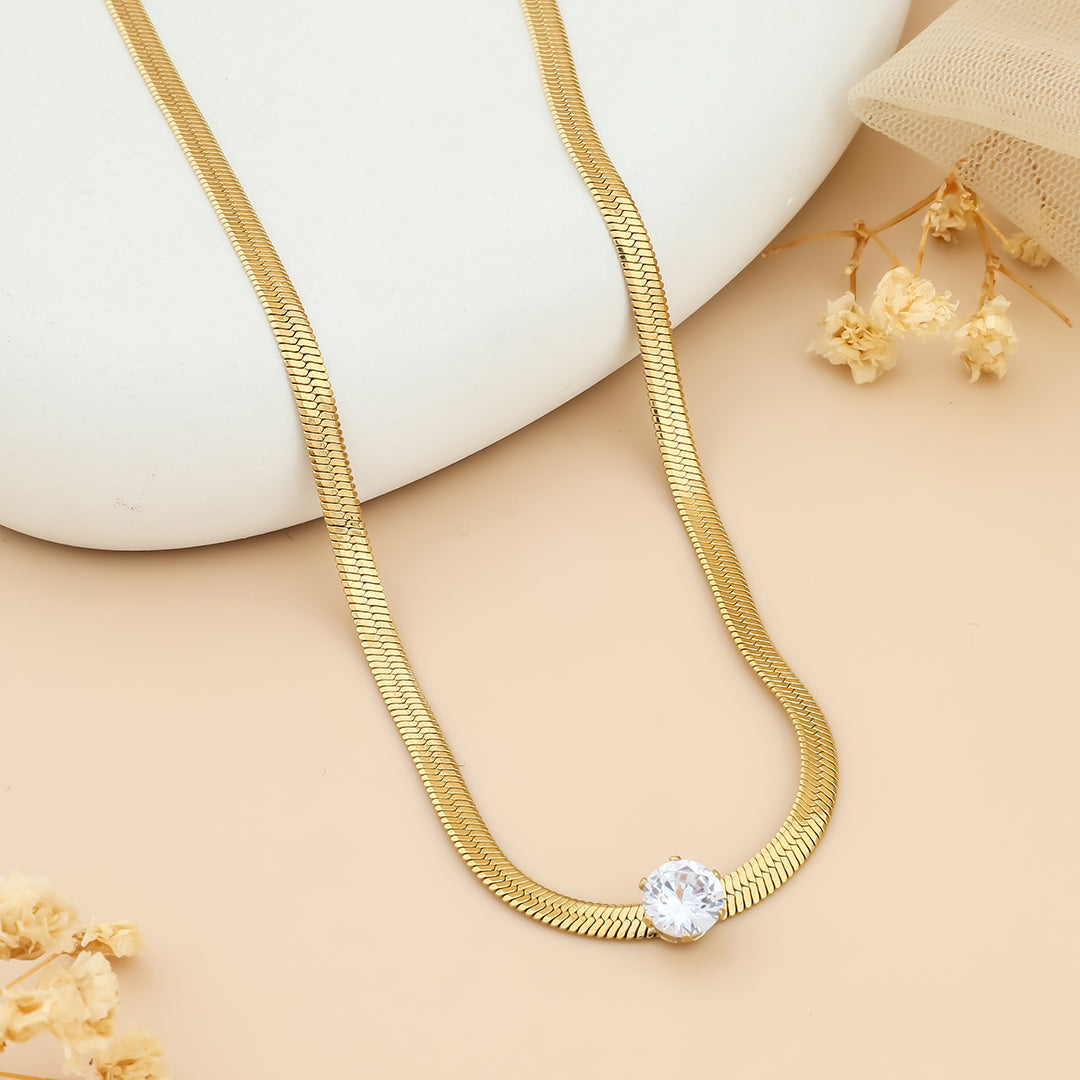 Flexi neck chain Diamond like glow stone