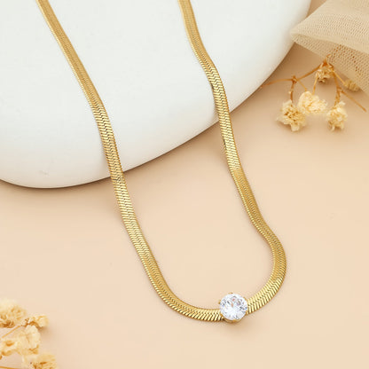 Flexi neck chain Diamond like glow stone