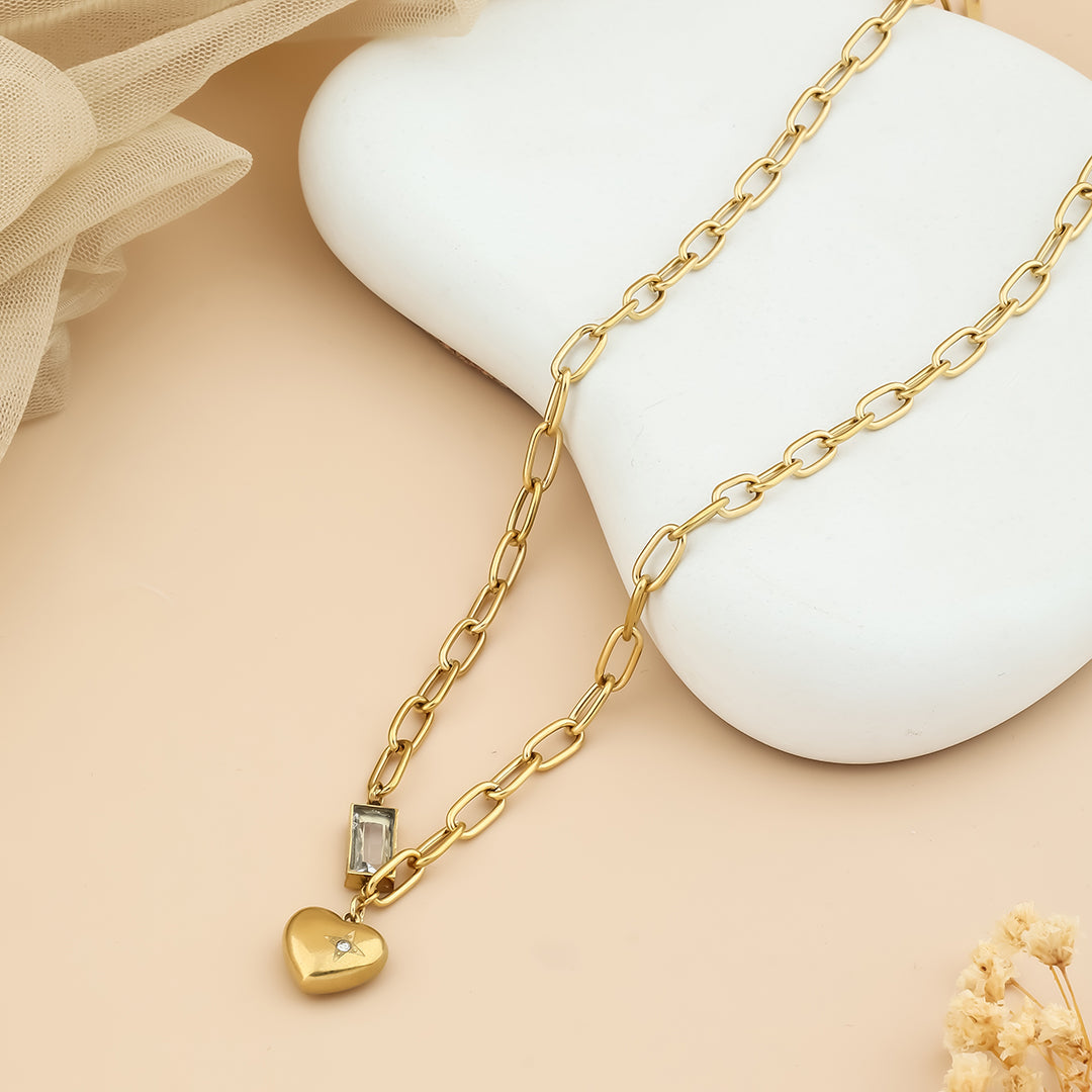 Crystal Heart Link Chain