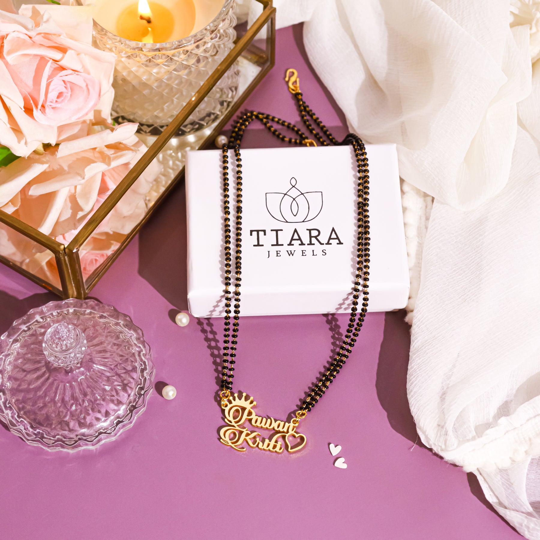 COUPLE NAME MANGALSUTRA DESIGN NO 13 TIARA JEWELS